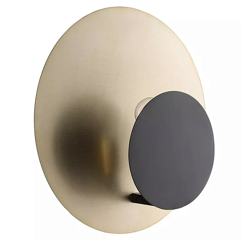 Бра круглое в сочетании золотистого и чёрного цвета Round Sconce Gold and Black Черный Золотой в Уфе | Loft Concept 