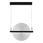 Светодиодный подвесной светильник круглой формы с металлическим черным каркасом Marble Glow варинант исполнения - 4 | Loft Concept в Уфе