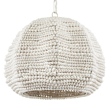 Подвесной светильник в форме купола с декором из круглых деревянных бусин White Wooden Beads Chandelier варинант исполнения - 3 | Loft Concept в Уфе