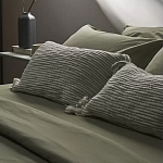 Чехол на подушку мятного цвета с бахромой и объемным узором Ethnic mix варинант исполнения - 6 | Loft Concept в Уфе