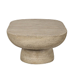 Столик кофейный кремового цвета с овальной столешницей и круглым основанием Cream Dalmen Table варинант исполнения - 3 | Loft Concept в Уфе