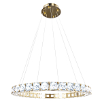 Люстра круглая подвесная с хрустальными элементами на золотом основании Диаметр 79 см Ring Horizontal варинант исполнения - 1 | Loft Concept в Уфе