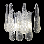 Бра с подвесками из рифленного стекла в форме капель на основании цвета хром Textured Glass варинант исполнения - 3 | Loft Concept в Уфе