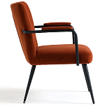 Кресло бархатное с подлокотниками на металлическом каркасе Oriel Retro Armchair варинант исполнения - 3 | Loft Concept в Уфе