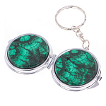 Зеркало брелок карманное двухстороннее из натурального камня Малахит Stone Mirrors варинант исполнения - 5 | Loft Concept в Уфе