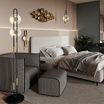 Бра с черным основанием и золотистым декором Bruno варинант исполнения - 5 | Loft Concept в Уфе