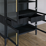 Витрина Primo со стеклянными фасадами и 2 ящиками Черный дуб варинант исполнения - 7 | Loft Concept в Уфе