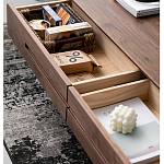 Кофейный стол из массива дерева с выдвижными ящиками Coffee Walnut Table варинант исполнения - 3 | Loft Concept в Уфе