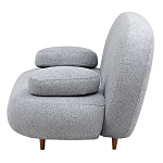 Двухместный диван с мягкой обивкой из ткани серый на деревянных ножках Michael Sofa Grey варинант исполнения - 3 | Loft Concept в Уфе