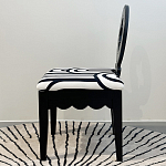 Дизайнерский стул с круглой деревянной спинкой Black and White Clover варинант исполнения - 4 | Loft Concept в Уфе