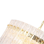 Люстра подвесная круглая с прозрачными рельефными стеклянными вставками и золотым основанием Textured Glass Chandelier варинант исполнения - 4 | Loft Concept в Уфе