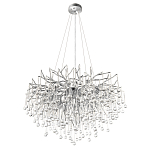 Люстра подвесная с прозрачными стеклянными подвесками в форме капель Диаметр 80 см Droplet Chandelier варинант исполнения - 4 | Loft Concept в Уфе