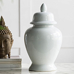 Ваза белая с крышкой однотонная Chinoiserie Ceramics варинант исполнения - 2 | Loft Concept в Уфе
