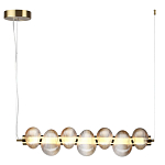 Подвесной светильник линейный с 7-ю рифлеными стеклянными шарами Marcelh Light варинант исполнения - 3 | Loft Concept в Уфе