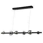 Люстра светодиодная линейная с 6-ю круглыми серыми плафонами Iona Chandelier Black  варинант исполнения - 1 | Loft Concept в Уфе