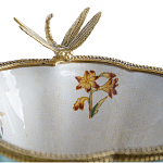 Ваза со стрекозой из фарфора с бронзовыми элементами Paradise Dragonfly варинант исполнения - 3 | Loft Concept в Уфе