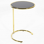 Приставной столик на золотистом основании с черной столешницей Noir варинант исполнения - 1 | Loft Concept в Уфе