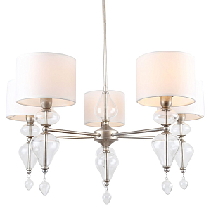 Люстра с декором из выдувного стекла TRICKLE 5 ламп