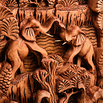 Панно из дерева пирамида из слонов Panel With Animals варинант исполнения - 2 | Loft Concept в Уфе