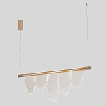 Люстра подвесная с пятью прозрачными элементами в форме лепестков и золотистым металлическим основанием DALI Tonin Casa варинант исполнения - 1 | Loft Concept в Уфе