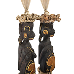 Комплект из 2-х статуэток из массива албезии Asmat Statuettes Albesia варинант исполнения - 2 | Loft Concept в Уфе