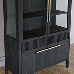 Витрина Primo со стеклянными фасадами и буфетом шпон Черный дуб варинант исполнения - 5 | Loft Concept в Уфе