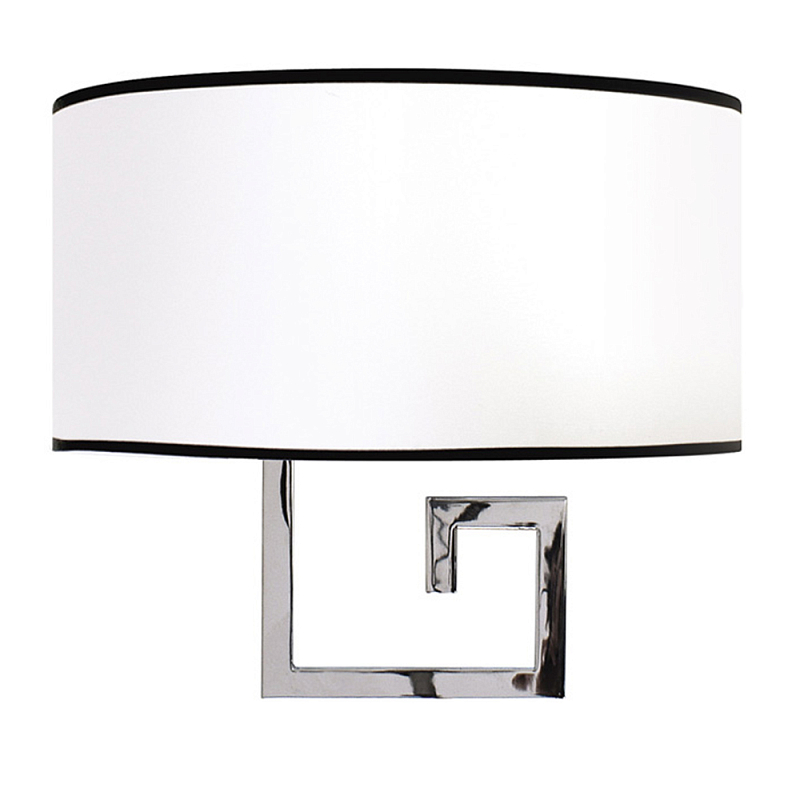 Бра с белым овальным абажуром с черной окантовкой Natural Concepts Хром Золотой Белый Черный в Уфе | Loft Concept 