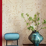 Обои с вышивкой ручной работы Glyph Original colourway on wool sateen варинант исполнения - 2 | Loft Concept в Уфе