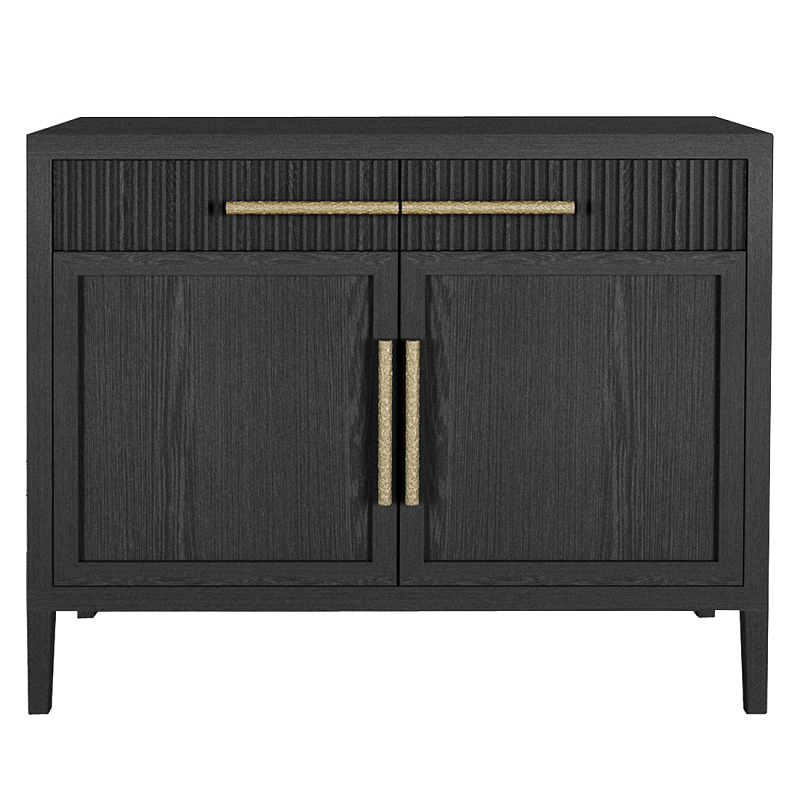 Буфет Primo с двумя ящиками и двумя фасадами Черный дуб Черный Золотой в Уфе | Loft Concept 