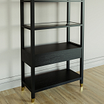 Стеллаж Elsa Dreams Black со стеклянными полками и ящиком варинант исполнения - 6 | Loft Concept в Уфе