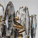 Люстра подвесная с овальными подвесками из стекла дымчатого цвета Harlow Crystal Round варинант исполнения - 4 | Loft Concept в Уфе