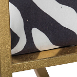 Кресло с металлическим золотистым каркасом и мягкой обивкой с чёрно-белым принтом зебры Wild animals варинант исполнения - 4 | Loft Concept в Уфе