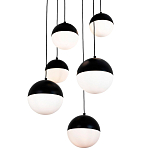 Каскадный светильник с 6-ю плафонами шары Ponzio Flos Cascade  Black Sphere Hanging Lamp варинант исполнения - 2 | Loft Concept в Уфе