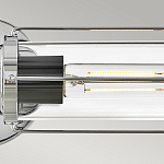 Бра для ванных комнат горизонтальное с 2-мя прозрачным цилиндрическим плафонами на круглом основании Hinkley варинант исполнения - 8 | Loft Concept в Уфе