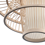 Подвесной светильник фигурный из деревянных прутьев с плафоном из натуральной ткани Light Inside the Cell варинант исполнения - 7 | Loft Concept в Уфе