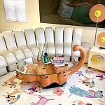 Дизайнерский журнальный стол с основанием в виде кота Bivan варинант исполнения - 3 | Loft Concept в Уфе