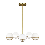 Люстра с 5-ю белыми шарообразными плафонами в сферические каркасах Feiss варинант исполнения - 2 | Loft Concept в Уфе