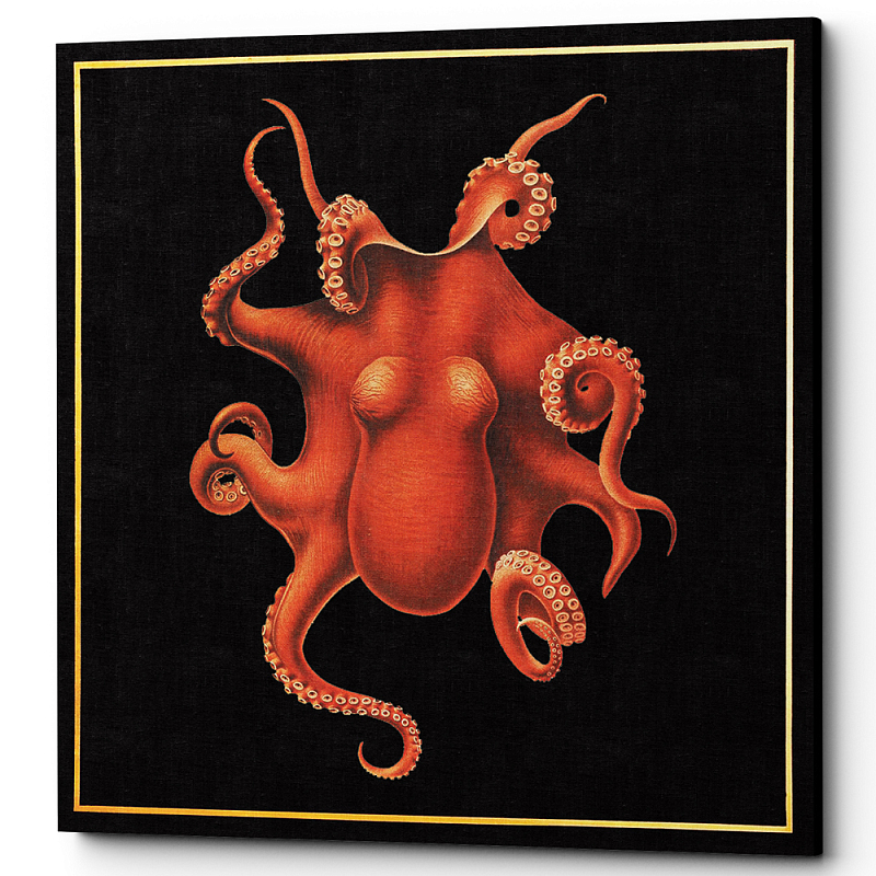 Постер Octopus Poster Черный Красный в Уфе | Loft Concept 