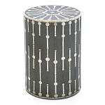 Приставной круглый столик с инкрустацией Mandika Bone Inlay Gray варинант исполнения - 2 | Loft Concept в Уфе