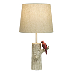 Настольная лампа с тканевым абажуром и основанием в виде птицы на дереве Simurq варинант исполнения - 1 | Loft Concept в Уфе