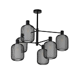 Люстра потолочная с абажурами из металлической сетки Loft Grid Pendant Gold варинант исполнения - 5 | Loft Concept в Уфе