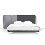 Кровать с большим мягким изголовьем Unity Dark Grey Bed варинант исполнения - 2 | Loft Concept в Уфе