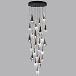 Люстра каскадная с 24-мя рельефными прозрачными плафонами в форме лепестков Glass Pod  варинант исполнения - 5 | Loft Concept в Уфе