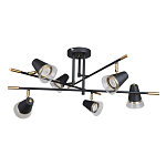 Потолочный светильник с конусообразными плафонами с контрастным сочетанием бронзы и глубоким черным цветом Aurika варинант исполнения - 2 | Loft Concept в Уфе