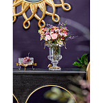 Ваза из прозрачного стекла на бронзовой подставке с ободком и ручками в виде стрекоз Eden Garden варинант исполнения - 6 | Loft Concept в Уфе