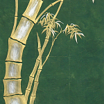 Обои ручная роспись Bamboo Golden on Edo Green India tea paper варинант исполнения - 2 | Loft Concept в Уфе