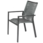 Стул темно-серый с высокой плетеной спинкой и сиденьем Braided Strength варинант исполнения - 6 | Loft Concept в Уфе