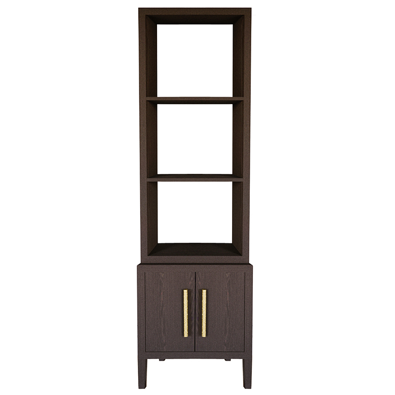 Этажерка Primo с тумбой шпон темный орех Темный дуб Золотой в Уфе | Loft Concept 