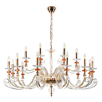 Люстра с 18-ю лампочками и изогнутыми прозрачными элементами из стекла Twisted Glass Candles Chandelier варинант исполнения - 2 | Loft Concept в Уфе