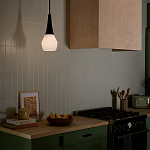 Подвесной светильник каплевидной формы с комбинированным плафоном из стали и белого матового стекла Kichler варинант исполнения - 9 | Loft Concept в Уфе